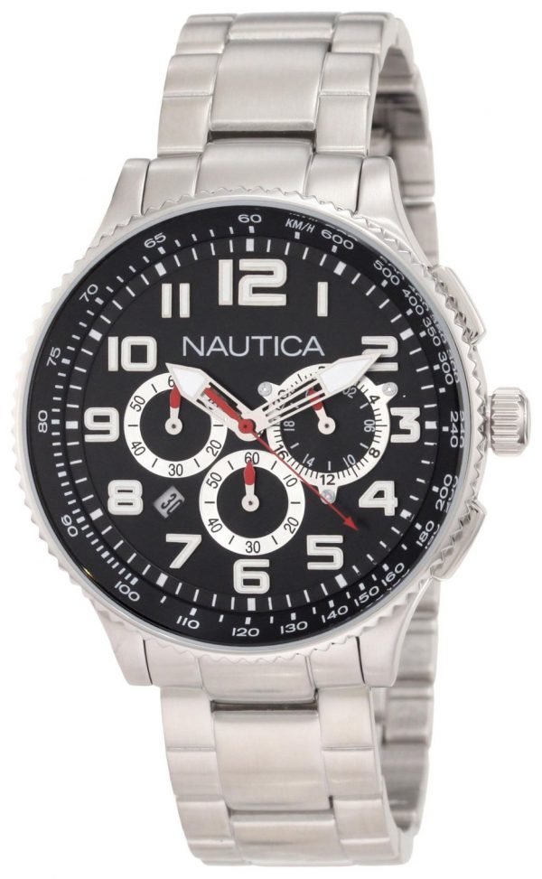 Nautica Ocn 38 N25521m Kello Musta / Teräs