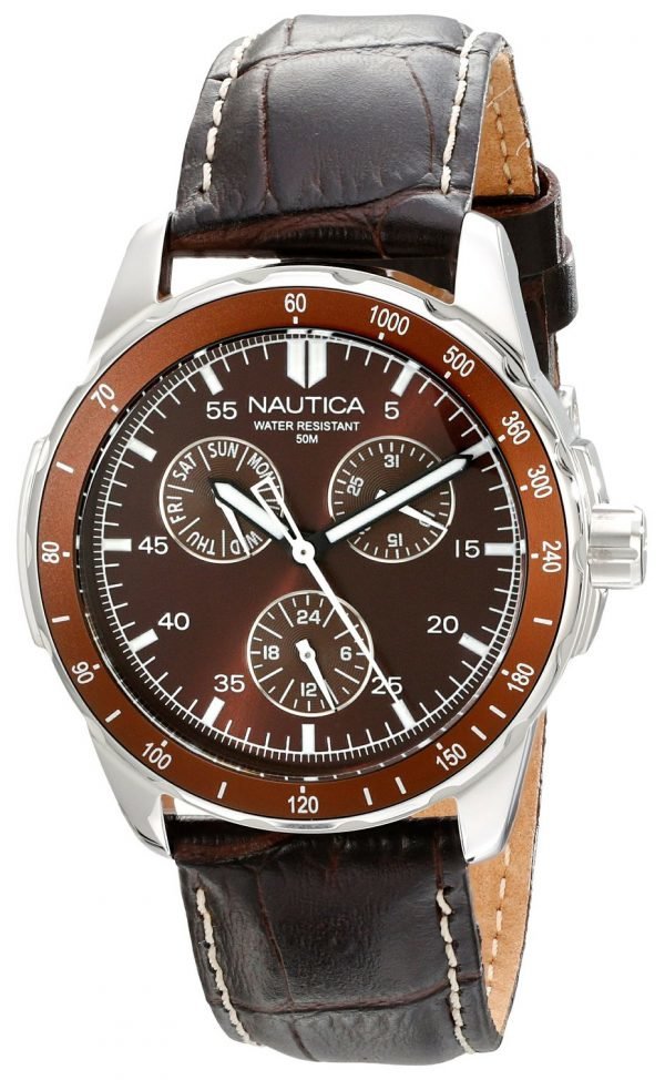 Nautica Windseeker N09550g Kello Ruskea / Nahka