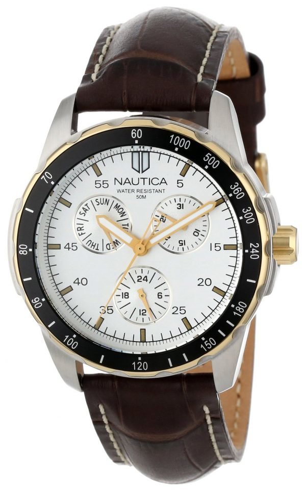 Nautica Windseeker N11502g Kello Hopea / Nahka