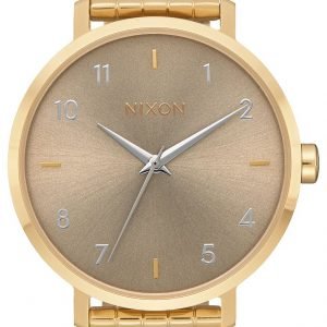 Nixon A10902702-00 Kello Beige / Kullansävytetty Teräs