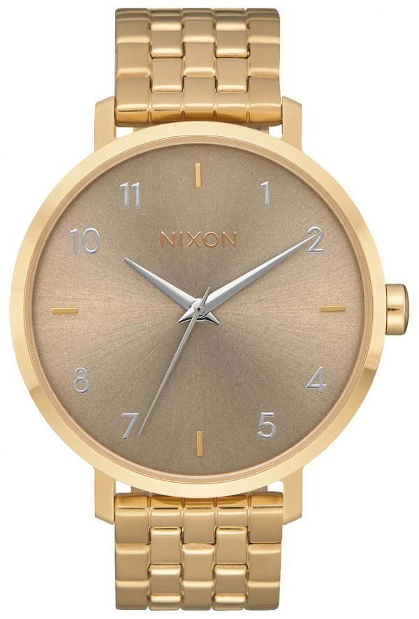 Nixon A10902702-00 Kello Beige / Kullansävytetty Teräs