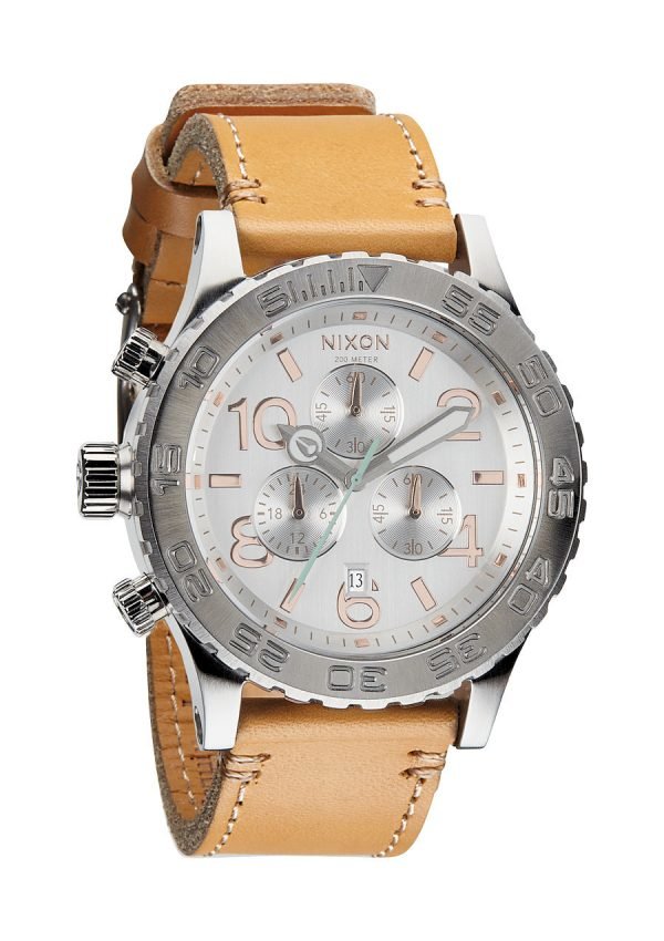 Nixon The 42-20 Chrono Leather A4241603-00 Kello Hopea / Nahka