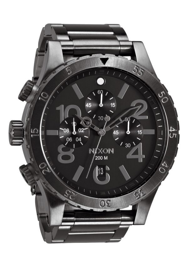 Nixon The 48-20 Chrono A486632-00 Kello Musta / Teräs