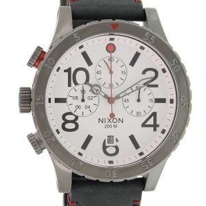 Nixon The 48-20 Chrono Leather A363486-00 Kello Valkoinen / Nahka