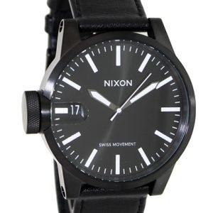 Nixon The Chronicle A127001-00 Kello Musta / Nahka