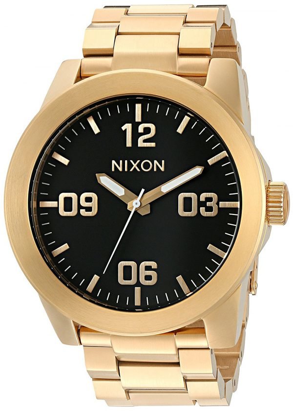 Nixon The Corporal A346510-00 Kello Musta / Kullansävytetty