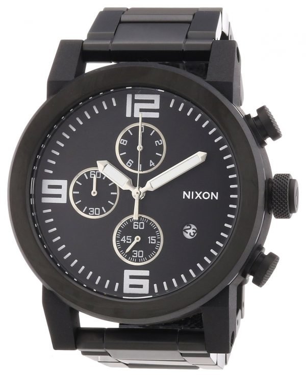 Nixon The Falcon A347001-00 Kello Musta / Teräs