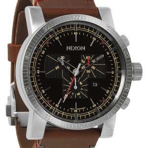 Nixon The Magnacon Leather A267019-00 Kello Musta / Nahka