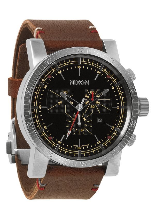 Nixon The Magnacon Leather A267019-00 Kello Musta / Nahka