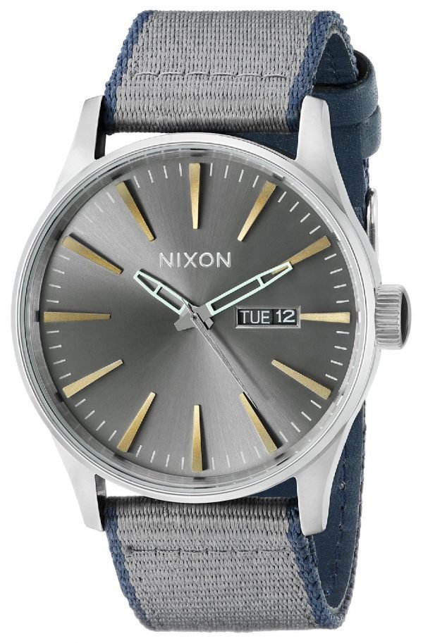 Nixon The Sentry A1052068-00 Kello Harmaa / Nahka