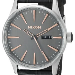 Nixon The Sentry A1052145-00 Kello Harmaa / Nahka