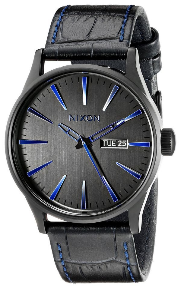 Nixon The Sentry A1052153-00 Kello Musta / Nahka