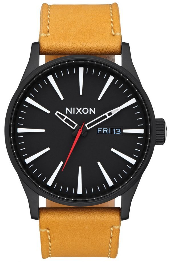 Nixon The Sentry A1052448-00 Kello Musta / Nahka