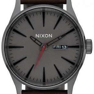 Nixon The Sentry A1052737-00 Kello Harmaa / Nahka