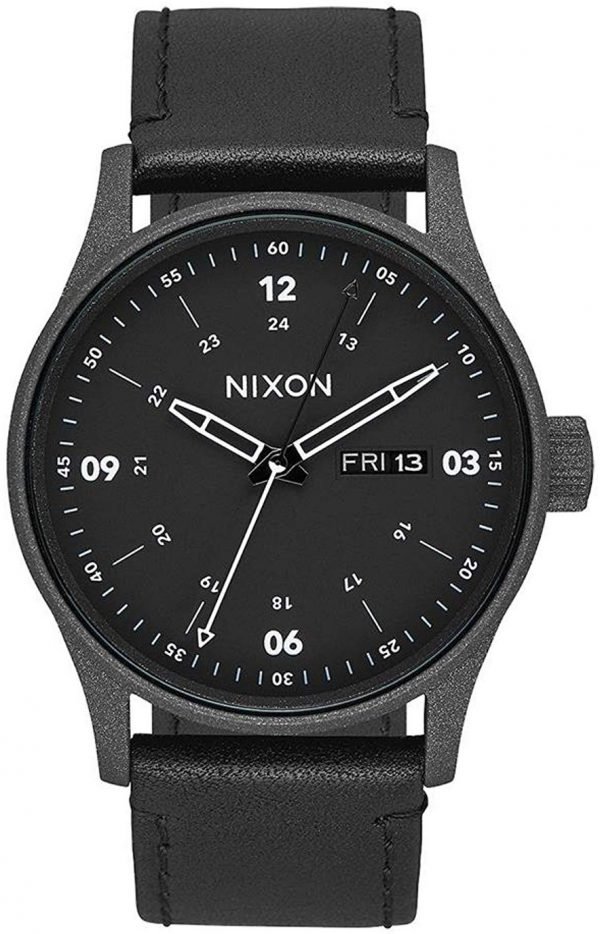 Nixon The Sentry A1052949-00 Kello Musta / Nahka