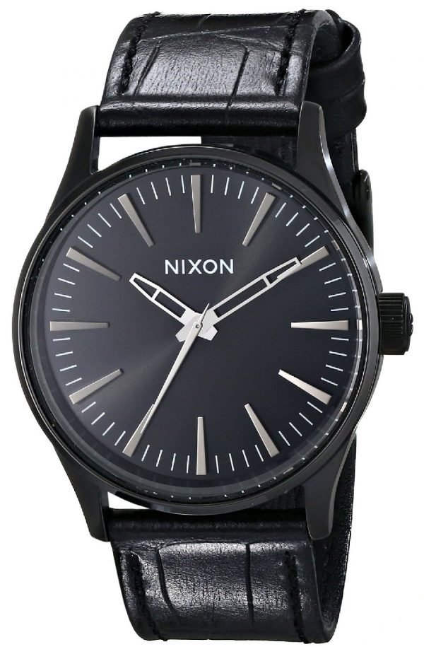 Nixon The Sentry A3771886-00 Kello Musta / Nahka