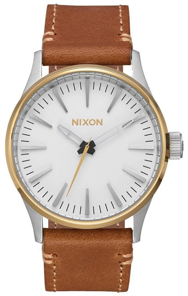 Nixon The Sentry A3772548-00 Kello Valkoinen / Nahka