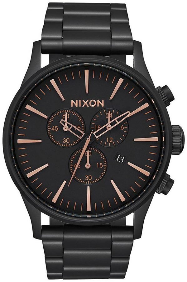 Nixon The Sentry A386957-00 Kello Musta / Teräs