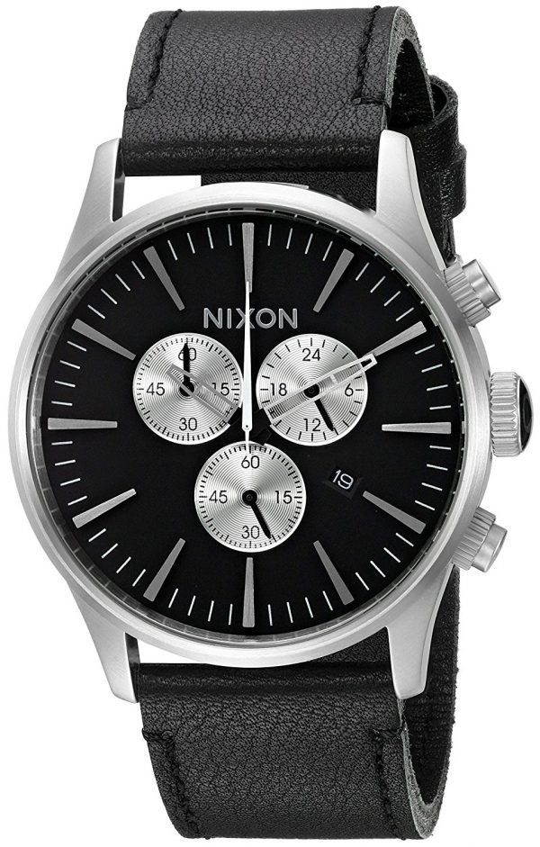 Nixon The Sentry A405000-00 Kello Musta / Nahka