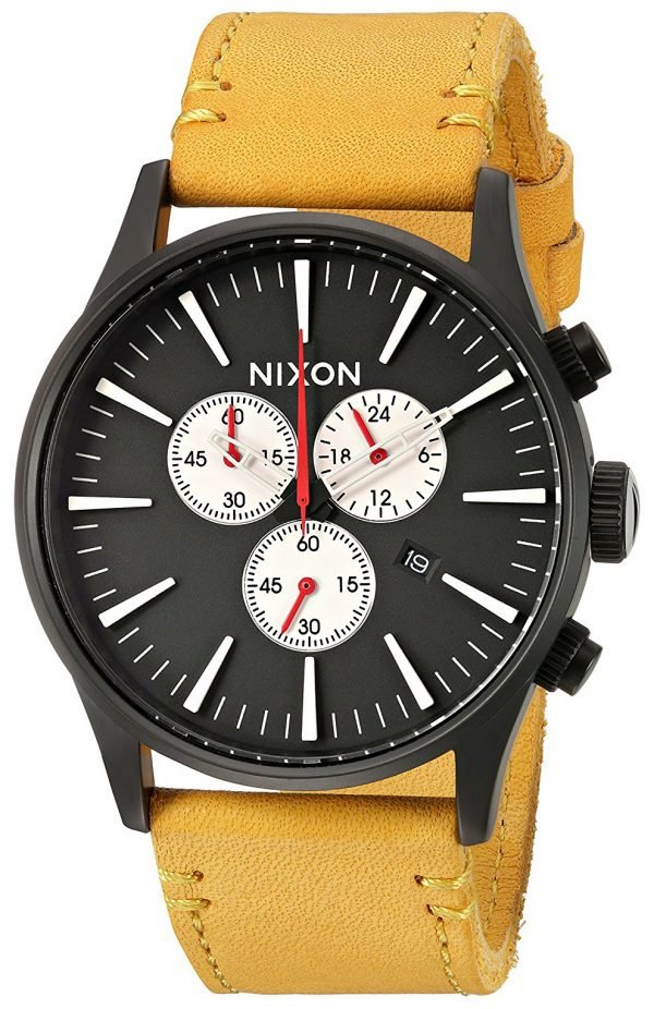 Nixon The Sentry A4052448-00 Kello Musta / Nahka