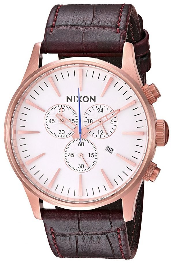 Nixon The Sentry A4052459-00 Kello Valkoinen / Nahka