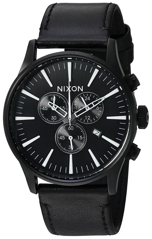 Nixon The Sentry A405756-00 Kello Musta / Nahka