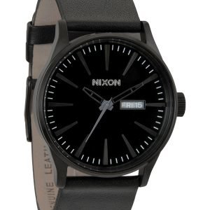 Nixon The Sentry Leather A105001-00 Kello Musta / Nahka