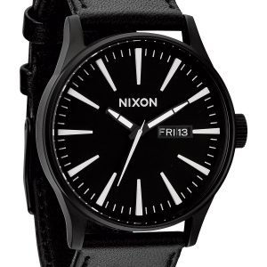 Nixon The Sentry Leather A105005-00 Kello Musta / Nahka