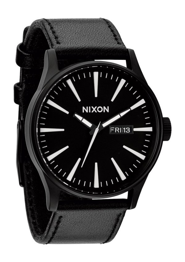 Nixon The Sentry Leather A105005-00 Kello Musta / Nahka