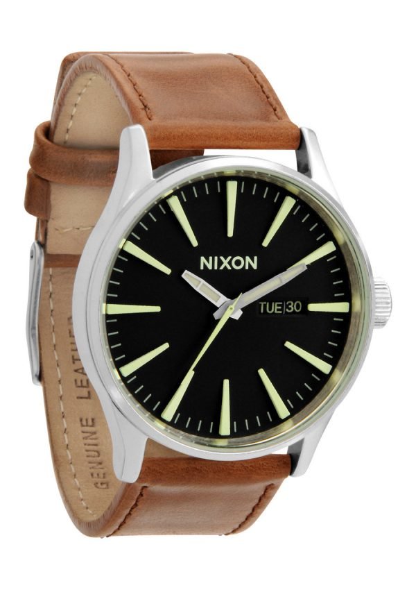 Nixon The Sentry Leather A1051037-00 Kello Musta / Nahka