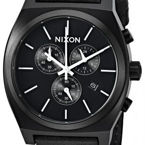 Nixon The Time Teller A1164756-00 Kello Musta / Nahka