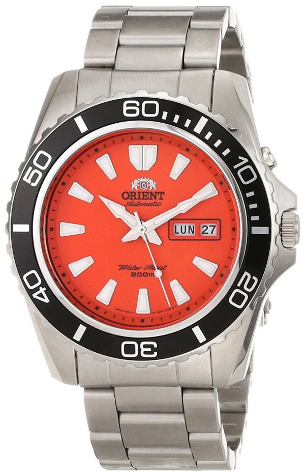 Orient Mako Xl Fem75001mw Kello Oranssi / Teräs