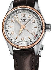 Oris Aviation 01 594 7680 4331-07 5 14 77fc Kello Hopea / Nahka