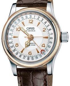 Oris Aviation 01 594 7695 4361-07 5 14 52 Kello Hopea / Nahka