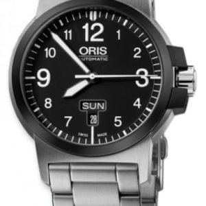 Oris Aviation 01 735 7641 4364-07 8 22 03 Kello Musta / Teräs