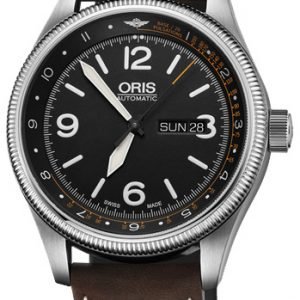 Oris Aviation 01 735 7728 4084-Set Ls Kello Musta / Nahka