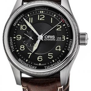 Oris Aviation 01 745 7688 4034-07 5 22 77fc Kello Musta / Nahka