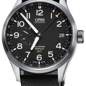 Oris Aviation 01 748 7710 4164-07 5 22 19fc Kello Musta / Nahka