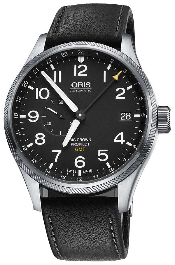 Oris Aviation 01 748 7710 4164-07 5 22 19fc Kello Musta / Nahka