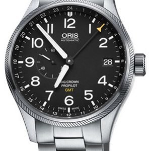 Oris Aviation 01 748 7710 4164-07 8 22 19 Kello Musta / Teräs