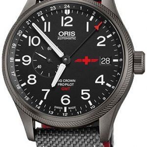 Oris Aviation 01 748 7710 4284-Set Kello Musta / Nahka