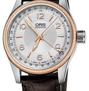 Oris Aviation 01 754 7679 4331-07 5 20 77fc Kello Hopea / Nahka