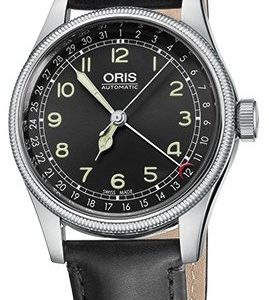 Oris Aviation 01 754 7696 4064-07 5 20 51 Kello Musta / Nahka