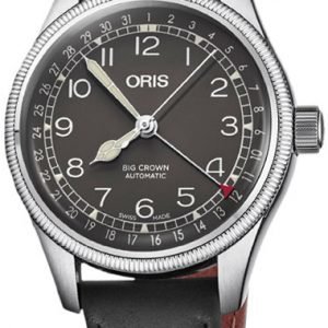 Oris Aviation 01 754 7749 4064-07 5 17 65 Kello Musta / Nahka