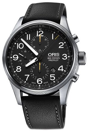 Oris Aviation 01 774 7699 4134-07 5 22 19fc Kello Musta / Nahka