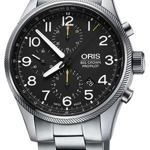 Oris Aviation 01 774 7699 4134-07 8 22 19 Kello Musta / Teräs