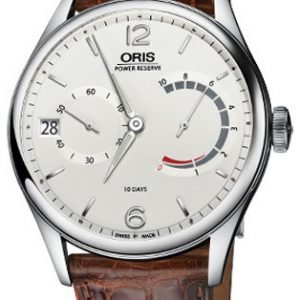 Oris Culture 01 111 7700 4031-Set 1 23 73fc Kello Hopea / Nahka