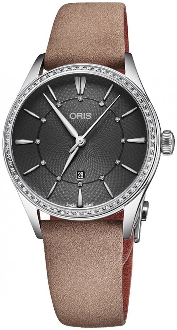 Oris Culture 01 561 7724 4953-07 5 17 33fc Kello Musta / Nahka