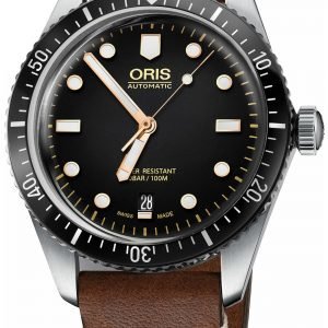 Oris Diving 01 733 7707 4084-Set Ls Kello Musta / Nahka