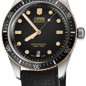 Oris Diving 01 733 7707 4354-07 4 20 18 Kello Musta / Kumi